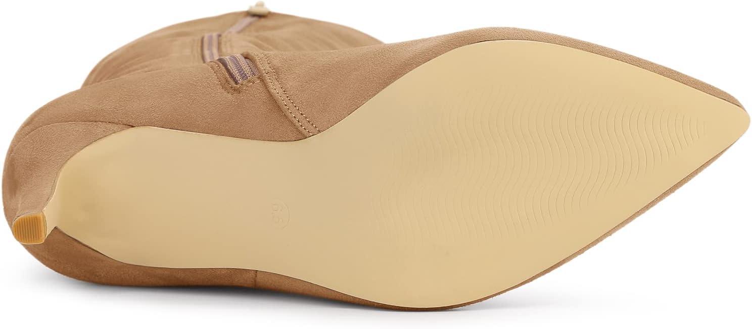 imageAllegra K Womens Pointed Toe Stiletto Heels Knee High BootKhaki