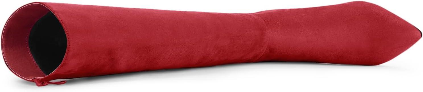 imageAllegra K Womens Pointed Toe Stiletto Heels Knee High BootRed