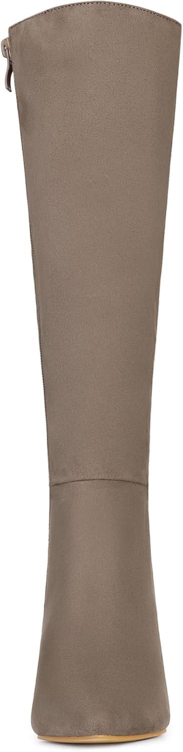 imageAllegra K Womens Pointed Toe Stiletto Heels Knee High BootTaupe