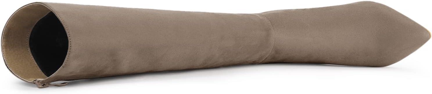 imageAllegra K Womens Pointed Toe Stiletto Heels Knee High BootTaupe