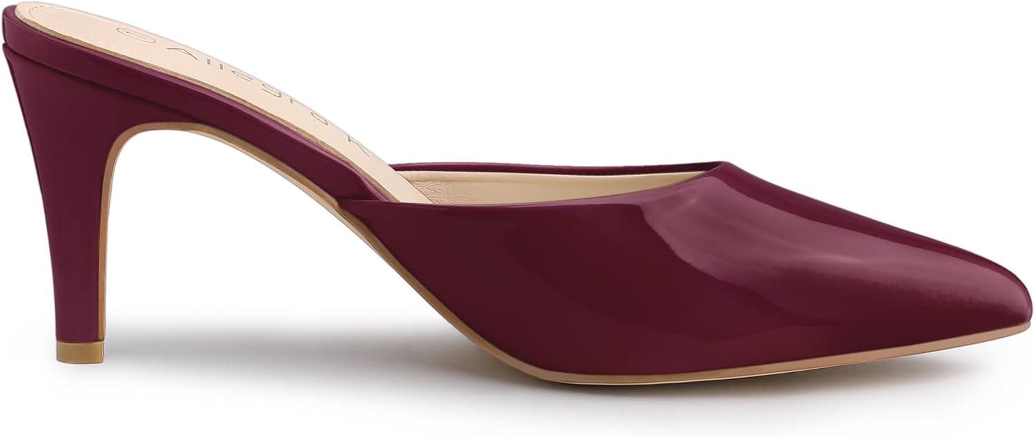 imageAllegra K Womens Pointed Toe Stiletto Heels Slide MulesBurgundy