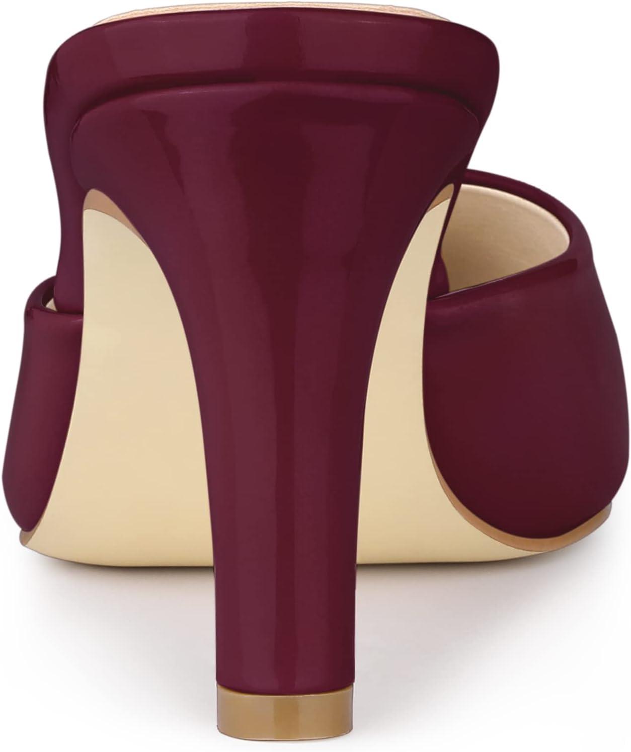imageAllegra K Womens Pointed Toe Stiletto Heels Slide MulesBurgundy