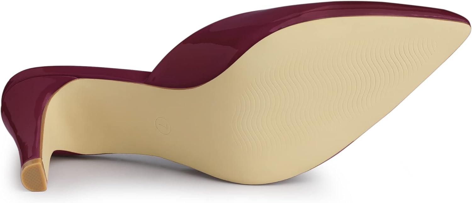 imageAllegra K Womens Pointed Toe Stiletto Heels Slide MulesBurgundy