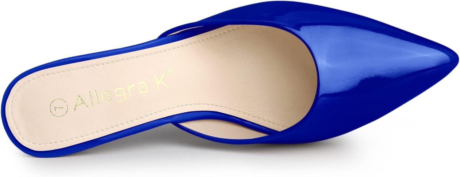 imageAllegra K Womens Pointed Toe Stiletto Heels Slide MulesDeep Blue