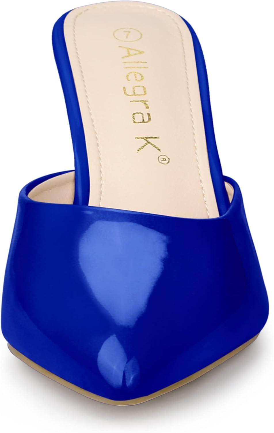 imageAllegra K Womens Pointed Toe Stiletto Heels Slide MulesDeep Blue