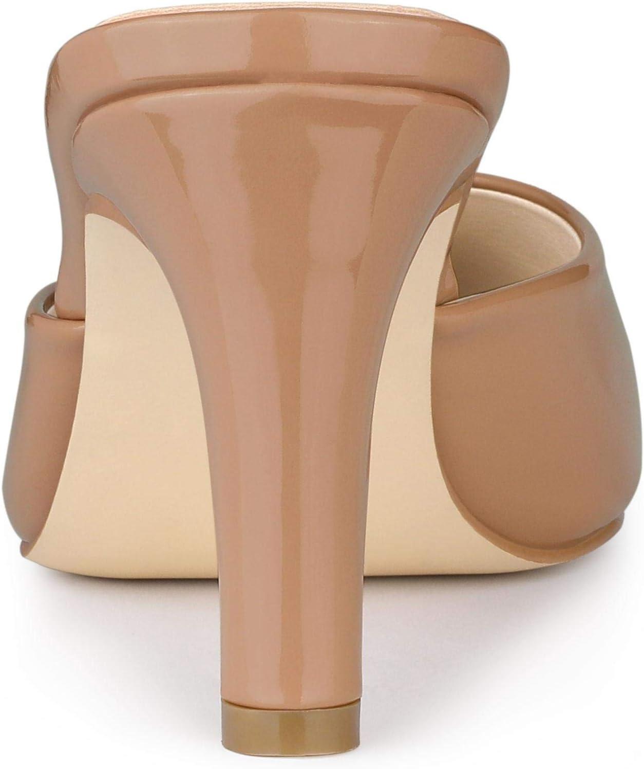 imageAllegra K Womens Pointed Toe Stiletto Heels Slide MulesNude