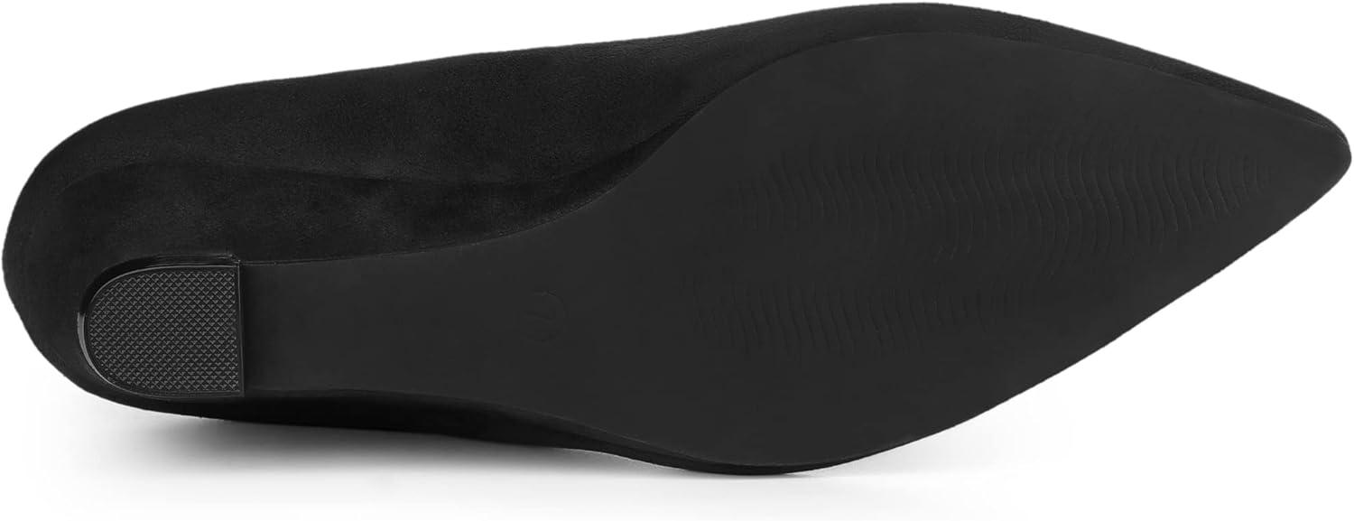 imageAllegra K Womens Pointy Toe Slip On Wedges Heels PumpsBlack