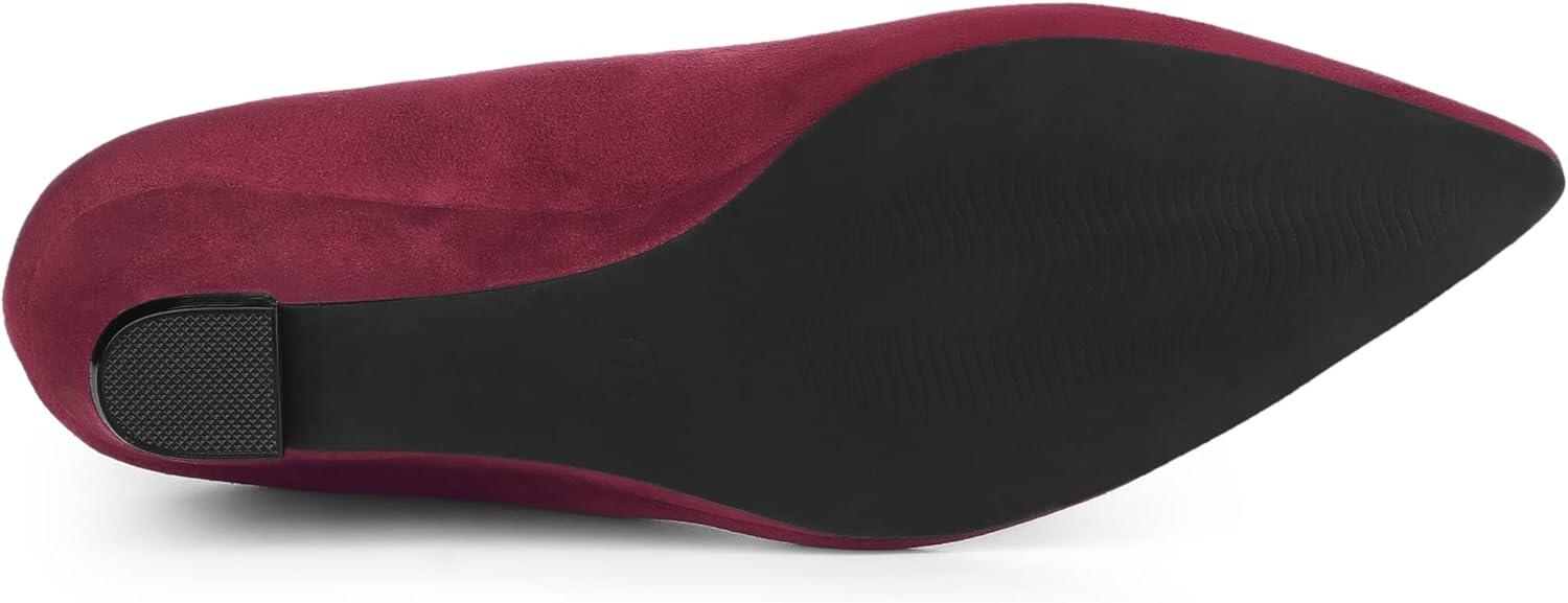 imageAllegra K Womens Pointy Toe Slip On Wedges Heels PumpsBurgundy