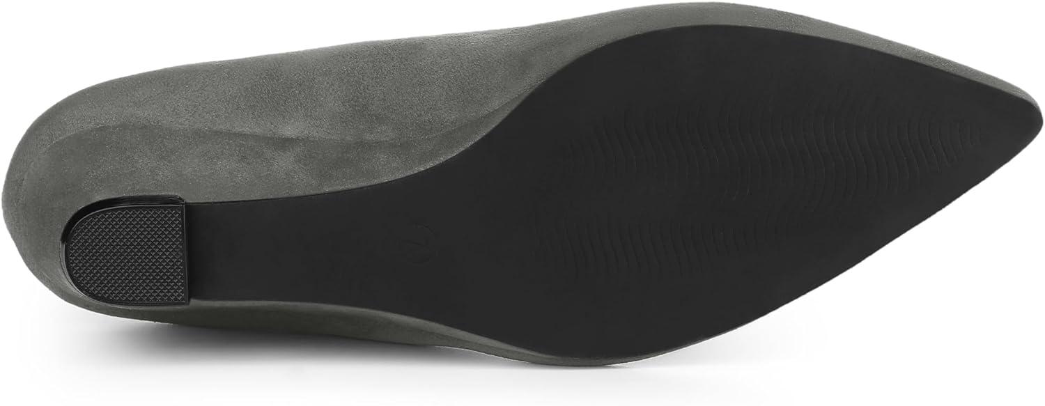 imageAllegra K Womens Pointy Toe Slip On Wedges Heels PumpsGrey