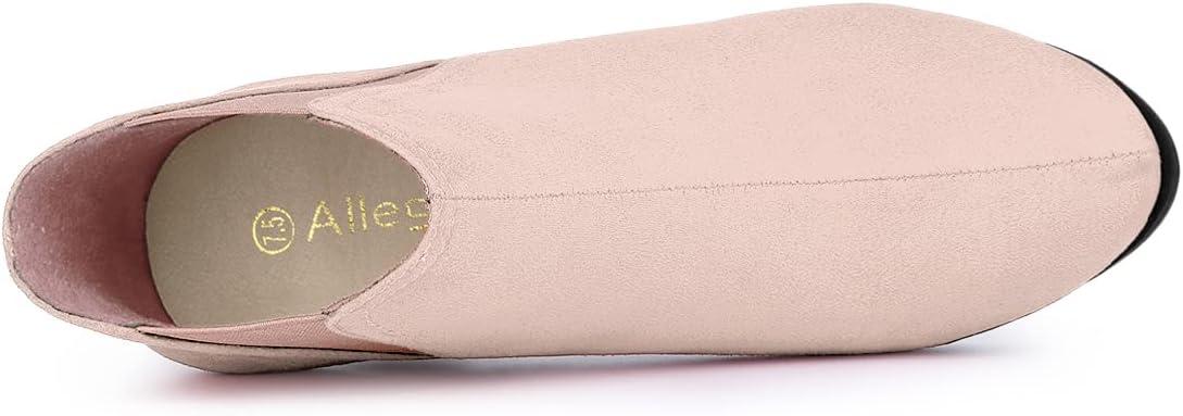 imageAllegra K Womens Round Toe Block Heels Chelsea Ankle BootsDust Pink