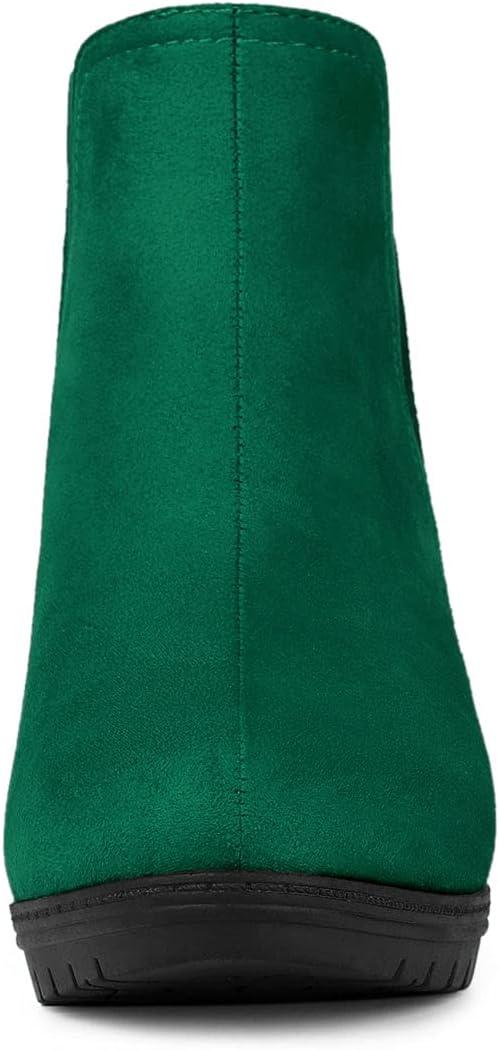 imageAllegra K Womens Round Toe Block Heels Chelsea Ankle BootsEmerald Green