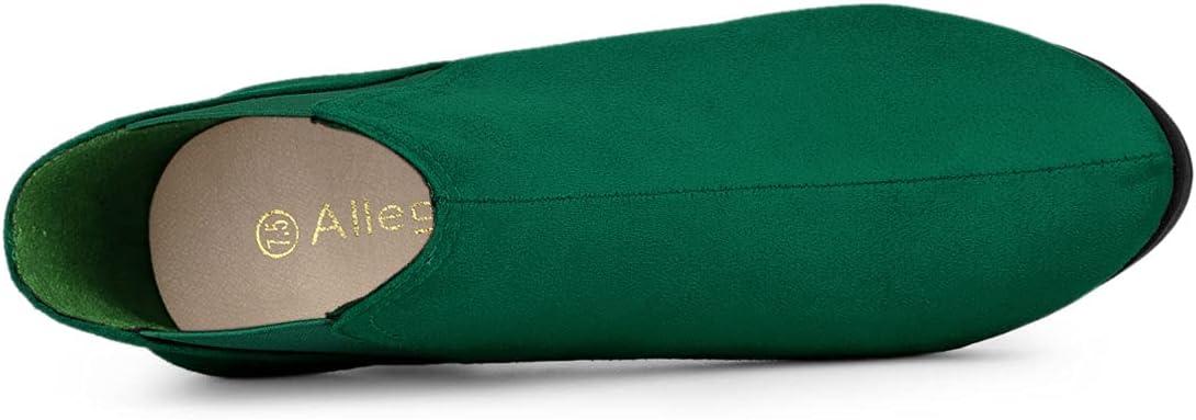 imageAllegra K Womens Round Toe Block Heels Chelsea Ankle BootsEmerald Green