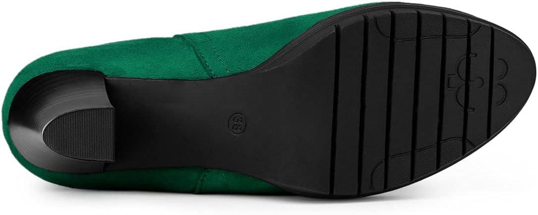 imageAllegra K Womens Round Toe Block Heels Chelsea Ankle BootsEmerald Green