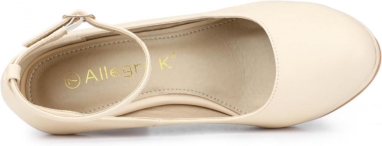 imageAllegra K Womens Round Toe Stiletto Heels Ankle Strap PumpsBeige
