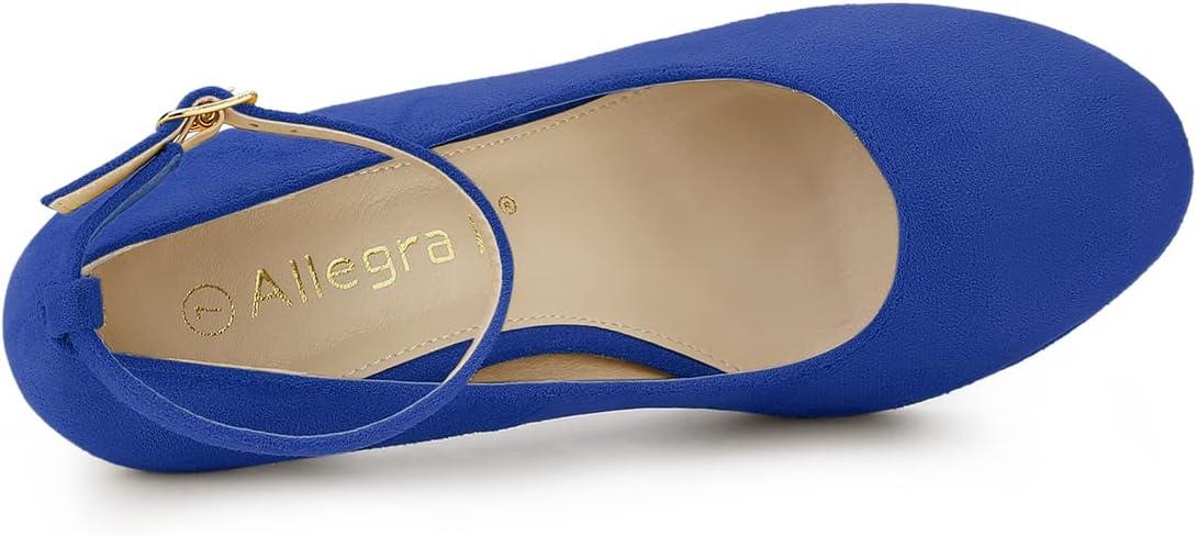 imageAllegra K Womens Round Toe Stiletto Heels Ankle Strap PumpsDark Blue