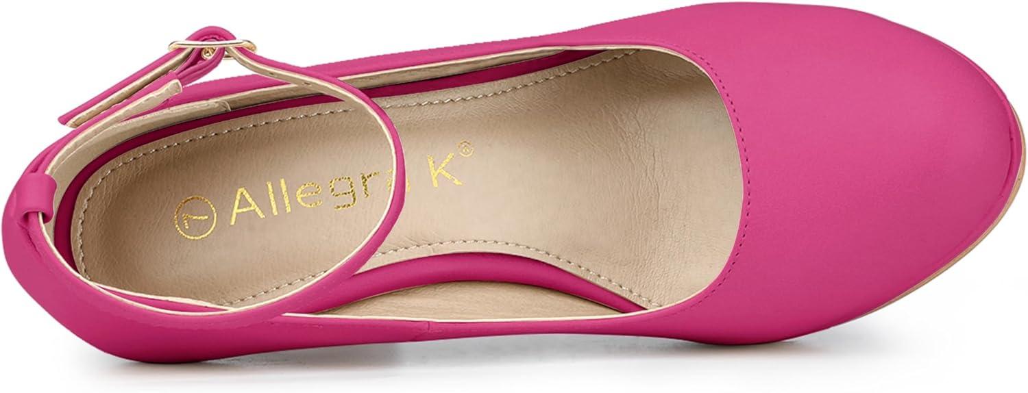 imageAllegra K Womens Round Toe Stiletto Heels Ankle Strap PumpsHot Pink