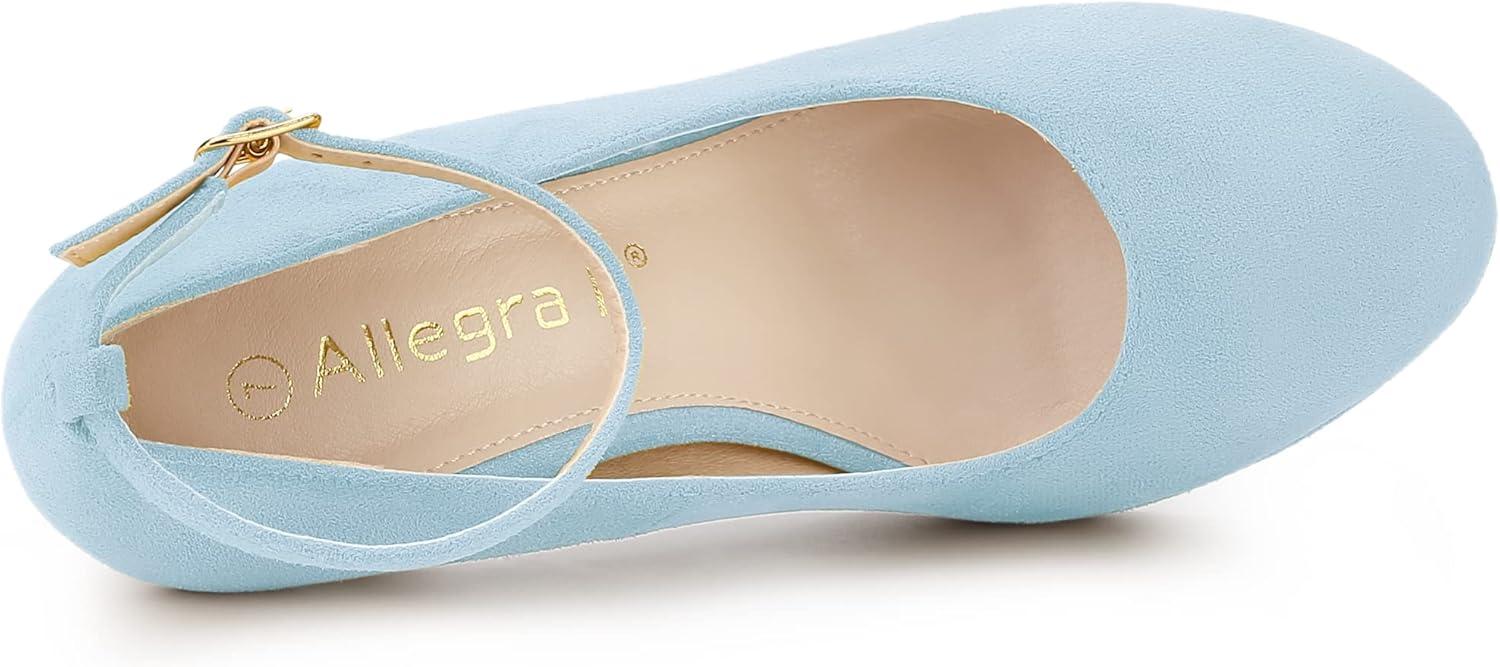 imageAllegra K Womens Round Toe Stiletto Heels Ankle Strap PumpsSky Blue
