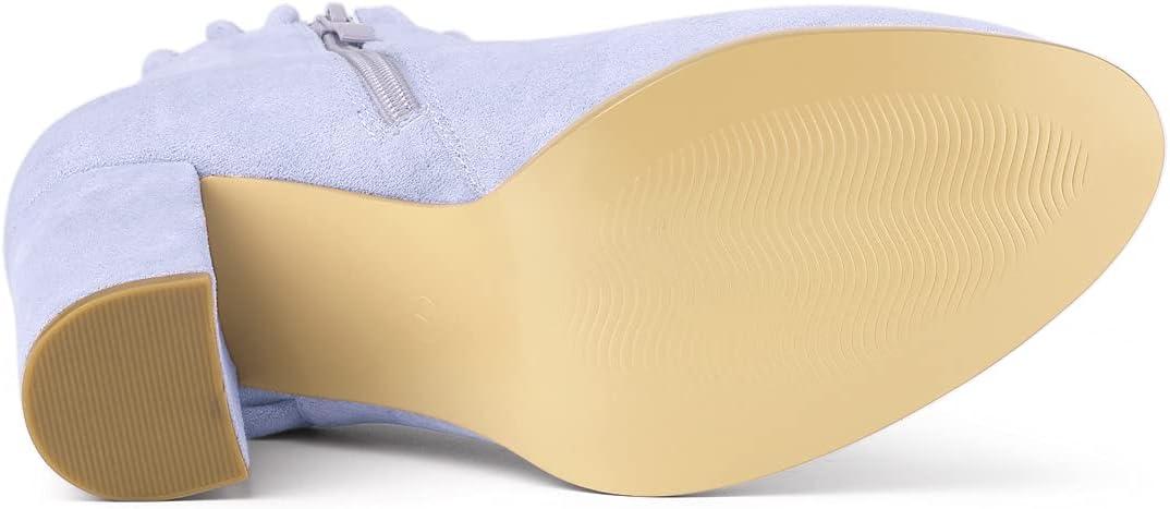 imageAllegra K Womens Ruffle Block Heel Ankle BootsPurple