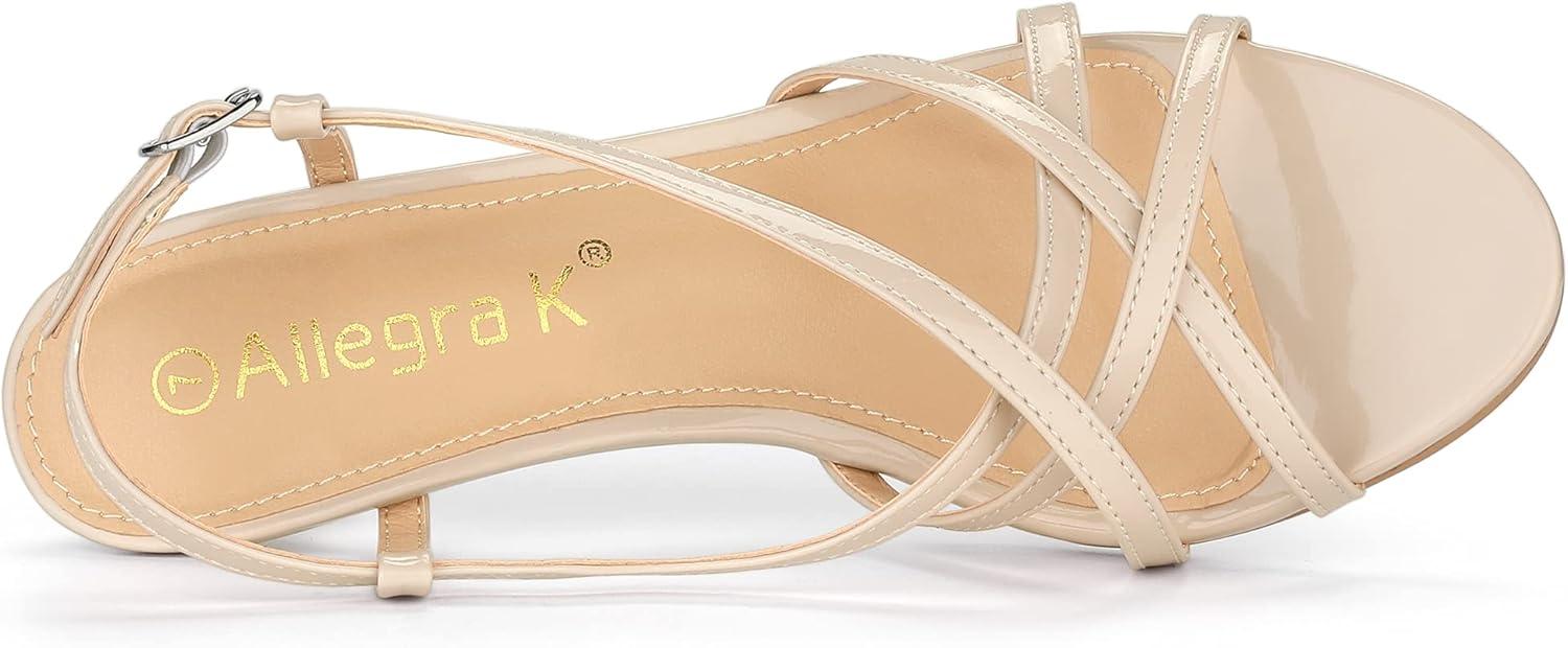imageAllegra K Womens Slingback Strappy Kitten Heel Heels SandalsBeige