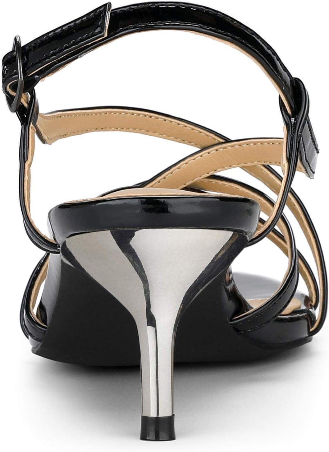 imageAllegra K Womens Slingback Strappy Kitten Heel Heels SandalsBlack