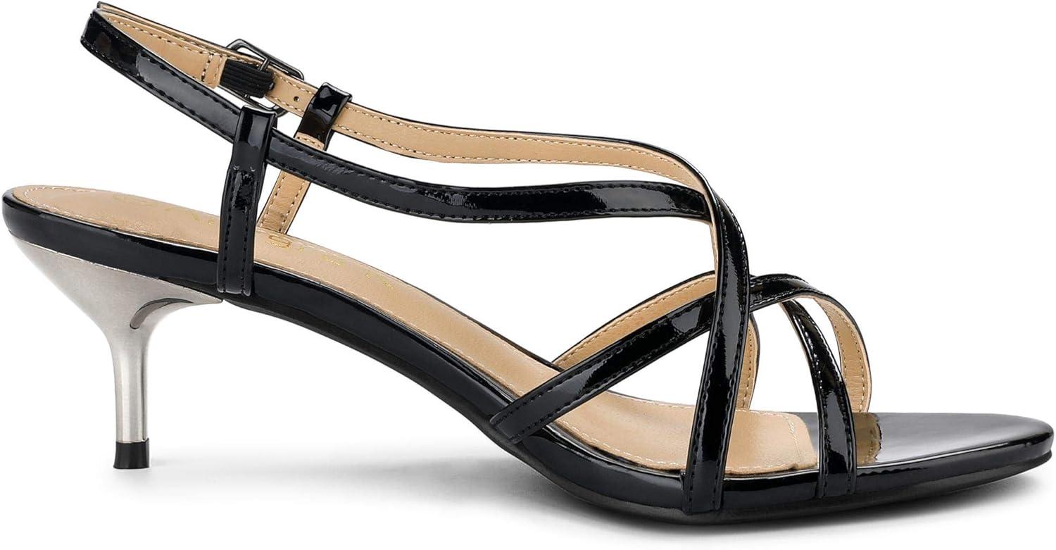 imageAllegra K Womens Slingback Strappy Kitten Heel Heels SandalsBlack