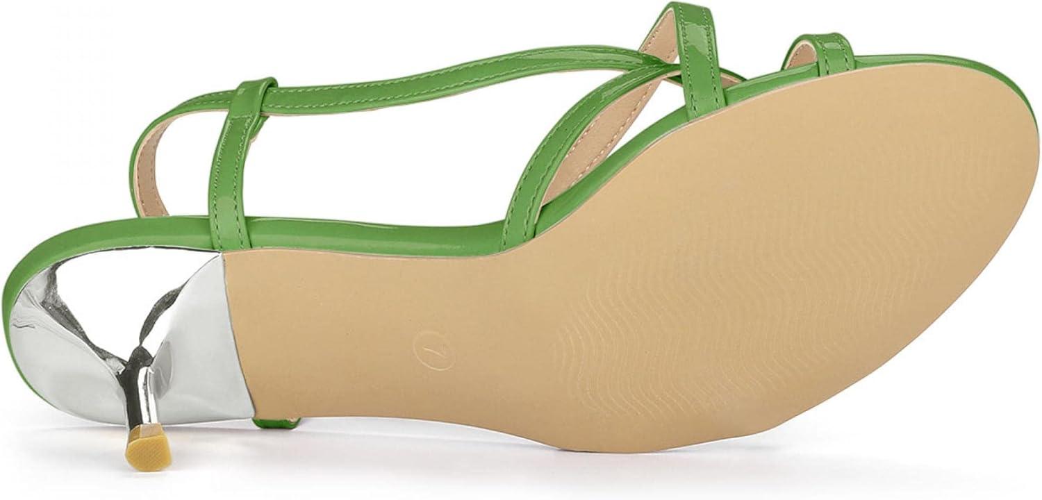 imageAllegra K Womens Slingback Strappy Kitten Heel Heels SandalsGreen