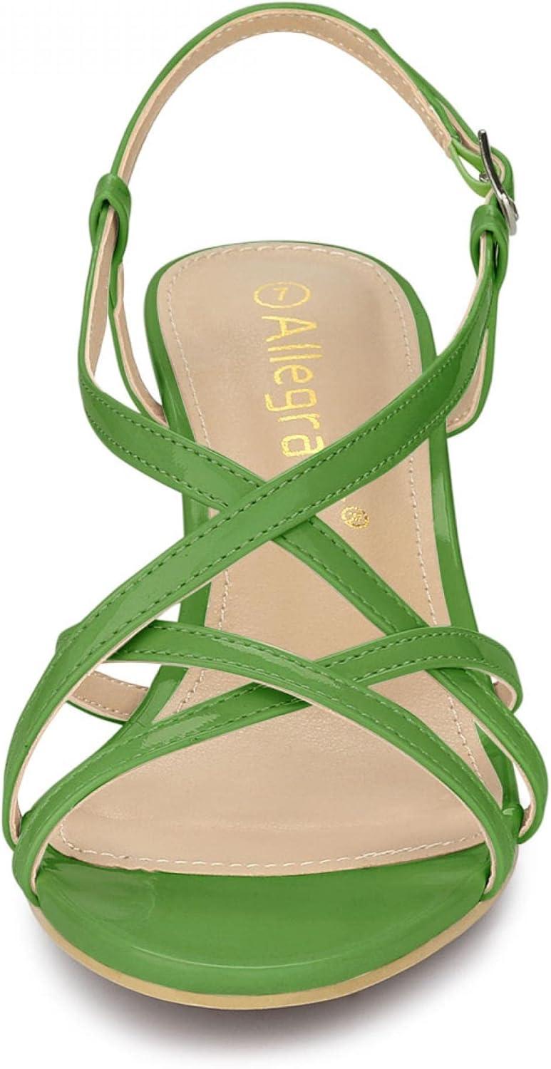 imageAllegra K Womens Slingback Strappy Kitten Heel Heels SandalsGreen
