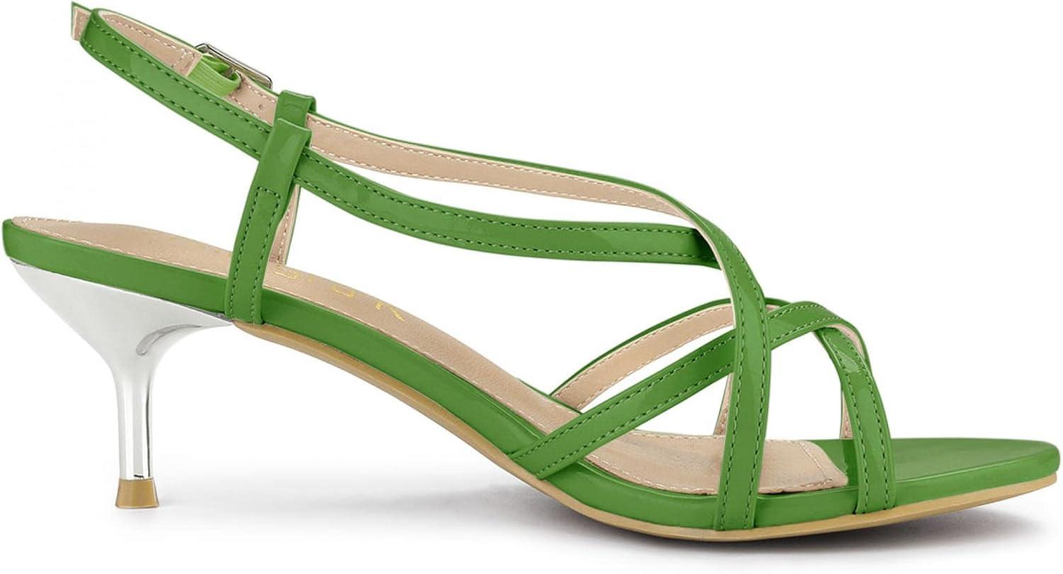 imageAllegra K Womens Slingback Strappy Kitten Heel Heels SandalsGreen