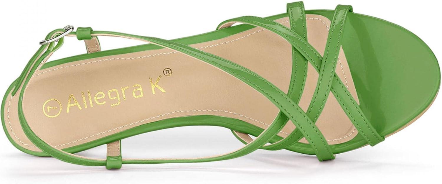 imageAllegra K Womens Slingback Strappy Kitten Heel Heels SandalsGreen