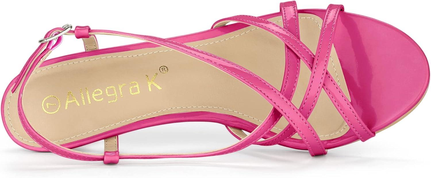 imageAllegra K Womens Slingback Strappy Kitten Heel Heels SandalsHot Pink