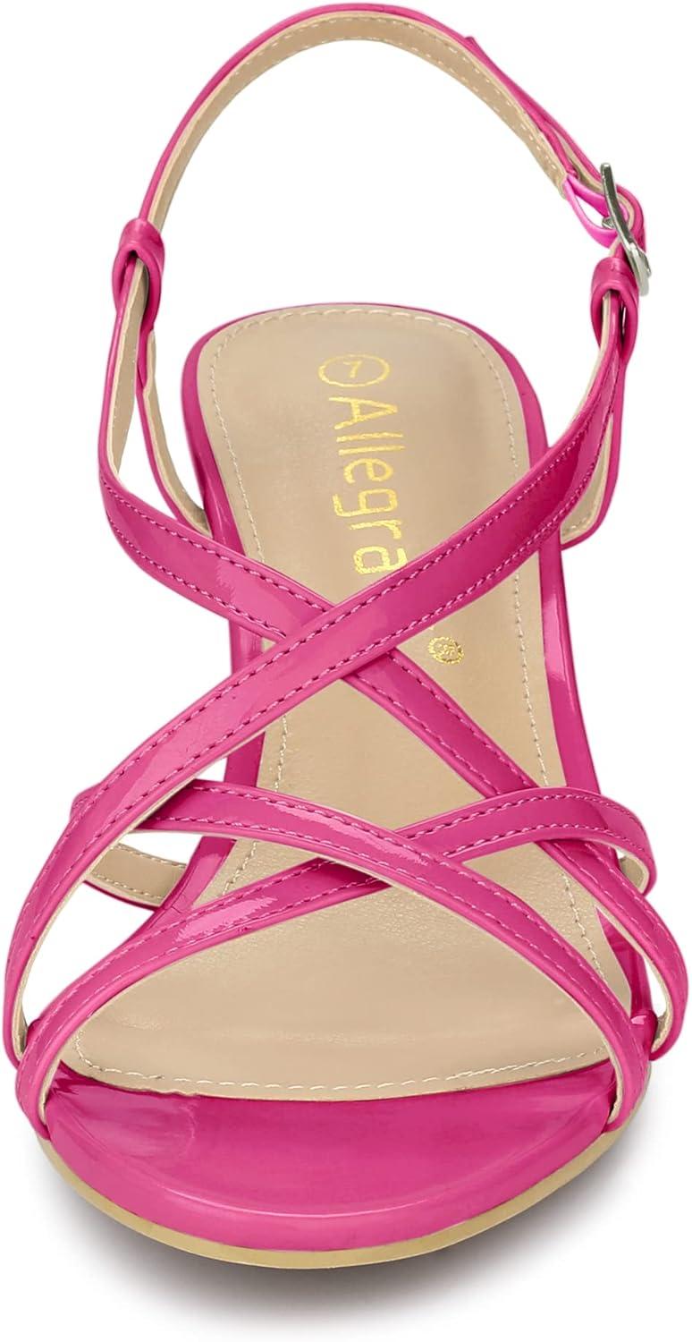 imageAllegra K Womens Slingback Strappy Kitten Heel Heels SandalsHot Pink