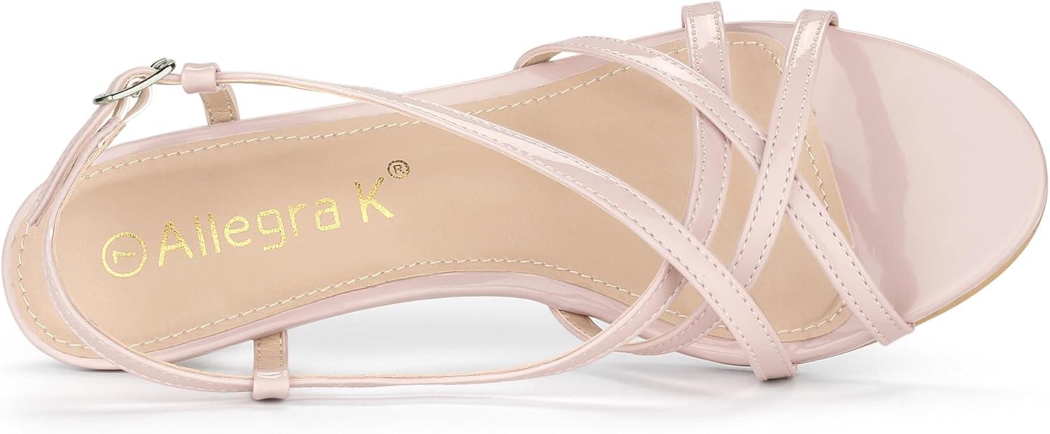 imageAllegra K Womens Slingback Strappy Kitten Heel Heels SandalsNude