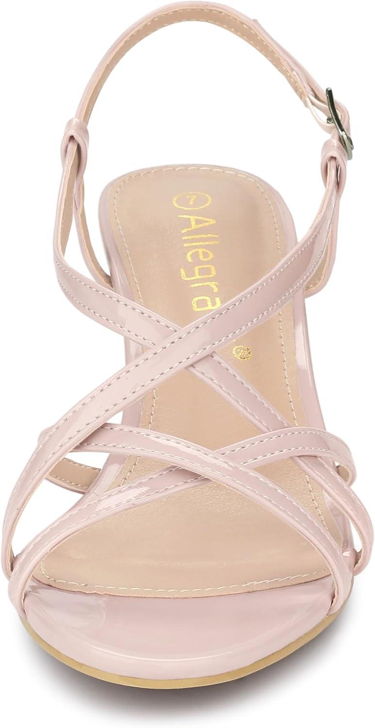 imageAllegra K Womens Slingback Strappy Kitten Heel Heels SandalsNude