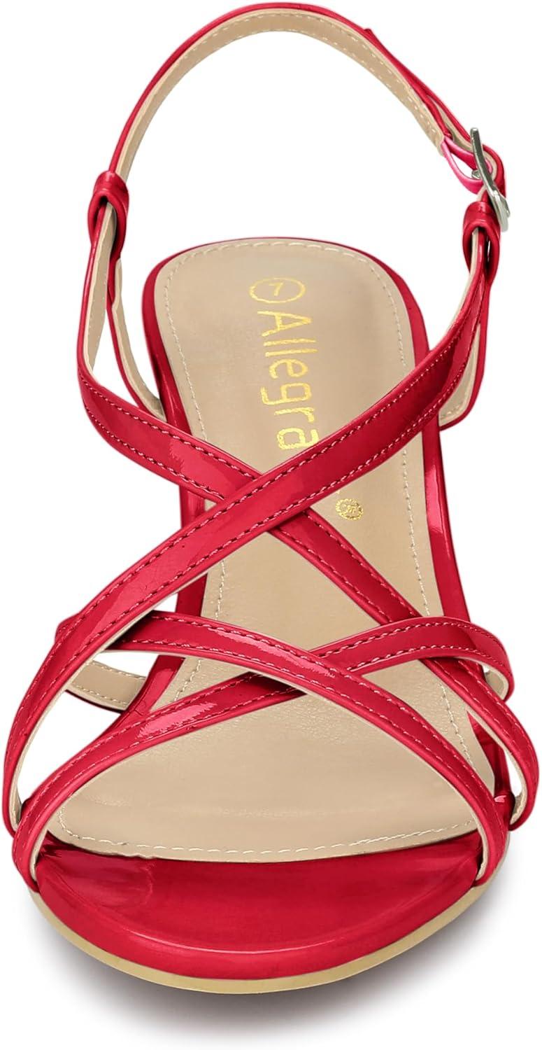 imageAllegra K Womens Slingback Strappy Kitten Heel Heels SandalsRed