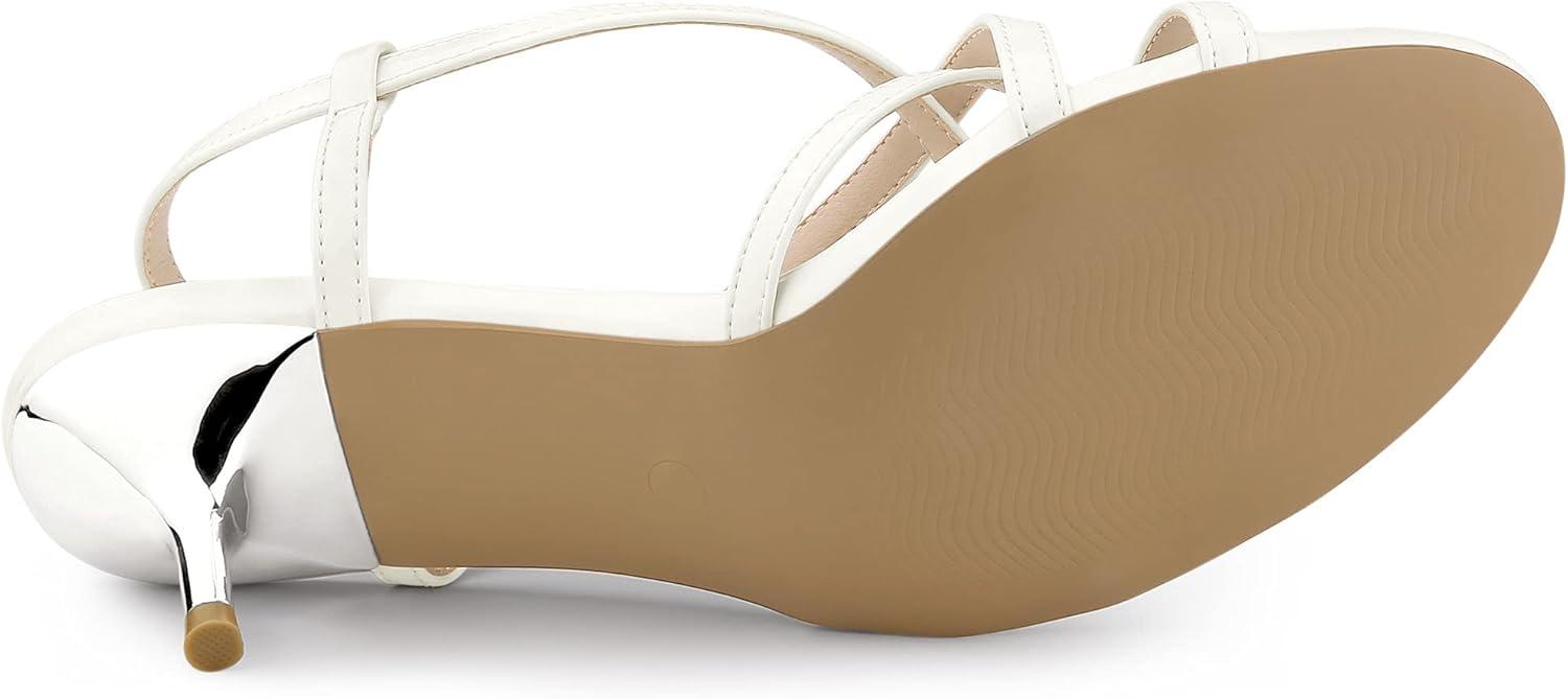 imageAllegra K Womens Slingback Strappy Kitten Heel Heels SandalsWhite