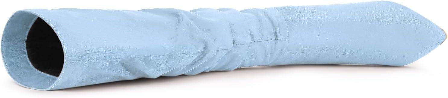 imageAllegra K Womens Slouch Pointed Toe Chunky Heel Knee High BootsSky Blue