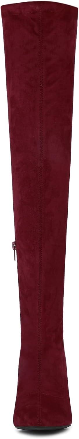 imageAllegra K Womens Stiletto Heels Thigh High Over the Knee High BootsBurgundy