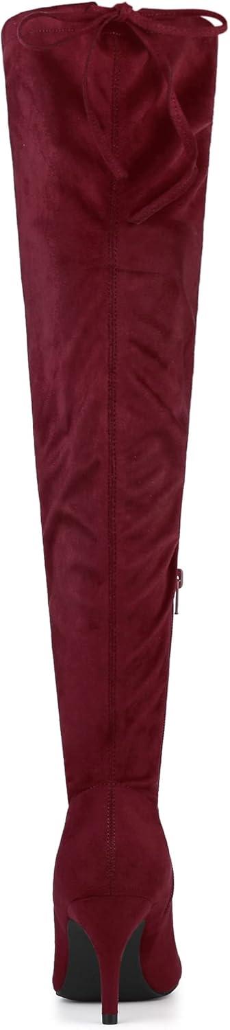 imageAllegra K Womens Stiletto Heels Thigh High Over the Knee High BootsBurgundy