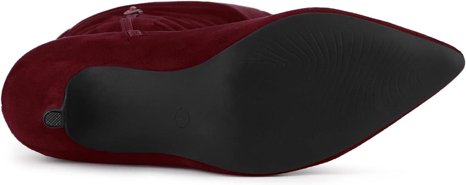 imageAllegra K Womens Stiletto Heels Thigh High Over the Knee High BootsBurgundy