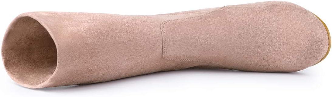 imageAllegra K Womens Stretch Round Toe Block Heel Sock Ankle BootsDust Pink