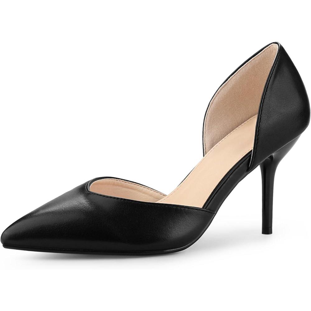 imageAllegra K Womens Closed Pointed Toe Slip on Stiletto High Heel Dress Pump ShoesBlack