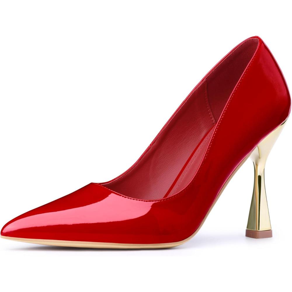 imageAllegra K Womens Pointed Toe Stiletto Heels Dress PumpsRed