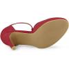 imageAllegra K Women Rounded Toe Stiletto Heel TStrap Dress Red Pumps  65 M US
