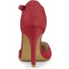 imageAllegra K Women Rounded Toe Stiletto Heel TStrap Dress Red Pumps  65 M US