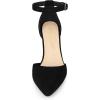 imageAllegra K Womens Ankle Strap Pointed Toe Block Heels PumpsBlack