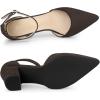 imageAllegra K Womens Ankle Strap Pointed Toe Block Heels PumpsCoffee