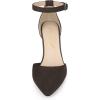 imageAllegra K Womens Ankle Strap Pointed Toe Block Heels PumpsCoffee