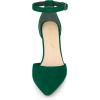 imageAllegra K Womens Ankle Strap Pointed Toe Block Heels PumpsDark Green