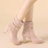 imageAllegra K Womens Ankle Zip Platform High Heel Mid Calf BootsDust Pink