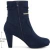 imageAllegra K Womens Ankle Zip Platform High Heel Mid Calf BootsNavy Blue